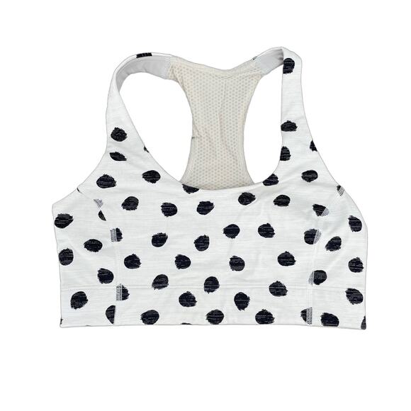 Outdoor Voices Doing Things White Cloud Polka Dot Sports Bra Sporty Athletic XS - Picture 1 of 11
